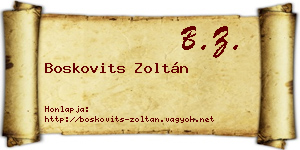 Boskovits Zoltán névjegykártya