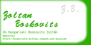 zoltan boskovits business card